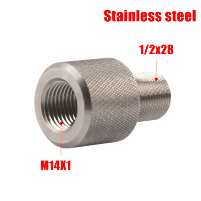 M14x1 Female to 1/2-28 Male Stainless Steel Thread Adapter