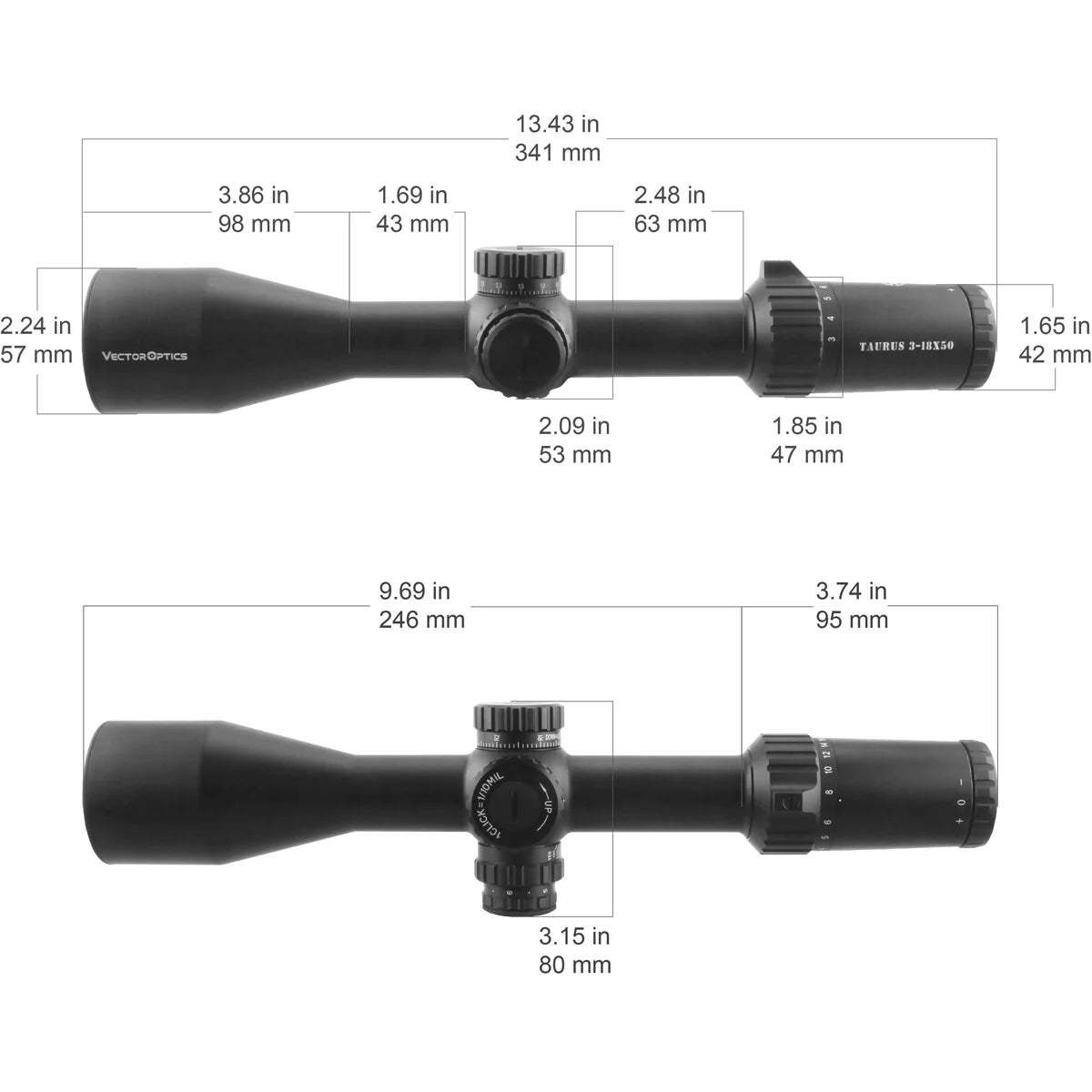 VECTOR OPTICS TAURUS 3-18X50 FFP SCFF-11