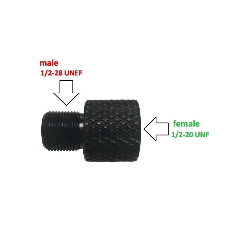 1/2x20 UNF Female-1/2x28 UNEF Male Aluminium Thread Adapter