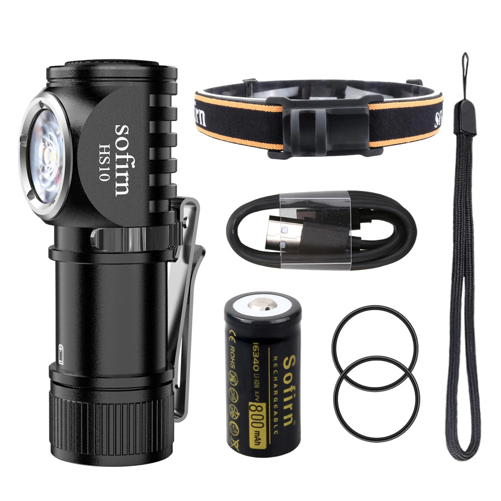 Sofirn HS10 USB C Rechargeable Mini 16340 Headlamp